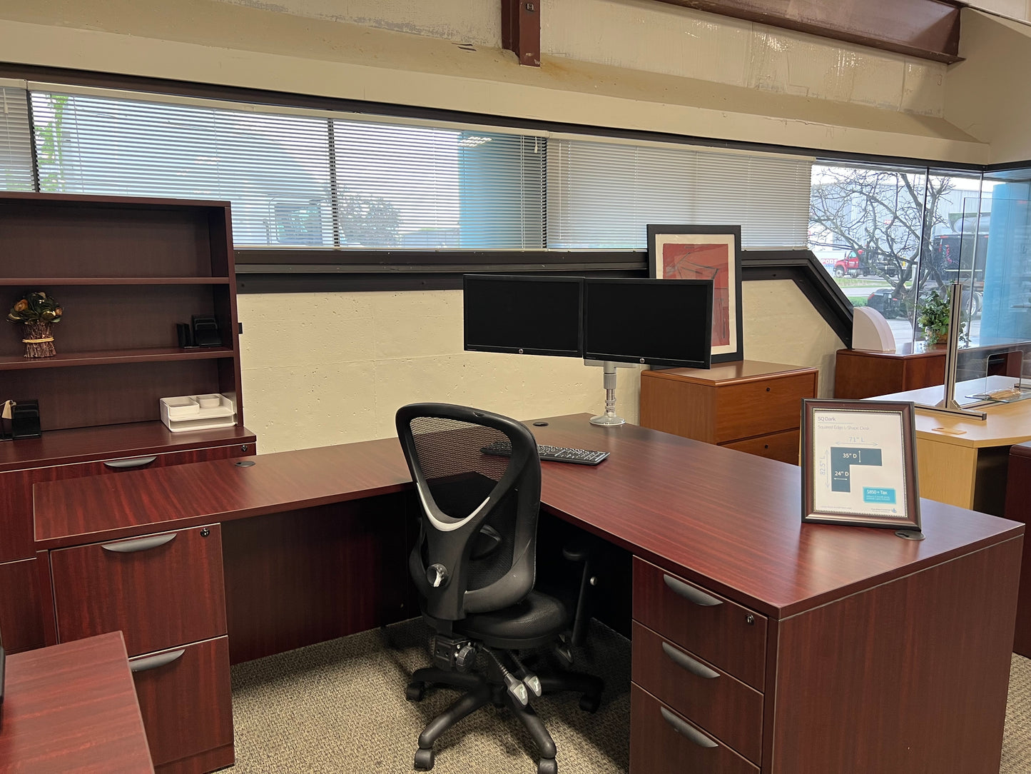 Desk: HON L shaped desk