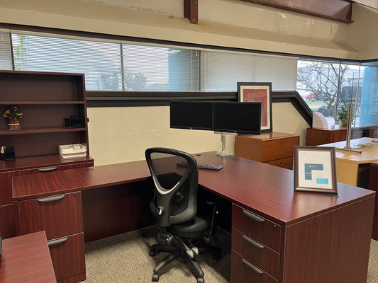 Desk: HON L shaped desk