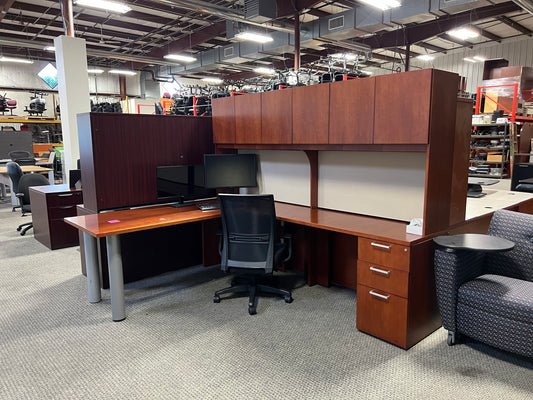 Desk- L Shape Desk with attached hutch