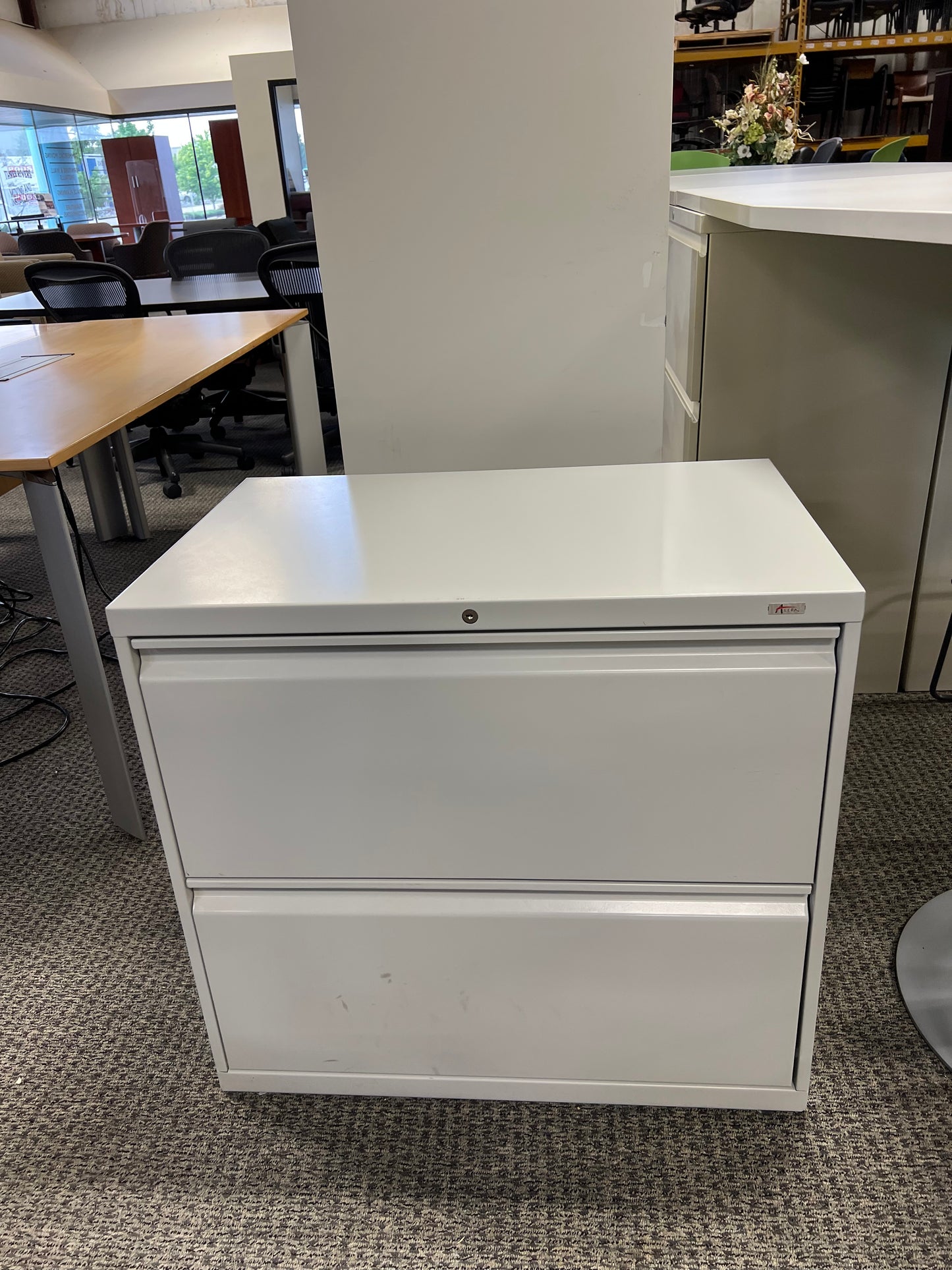 Storage: File Cabinet- 2 draw metal lateral filing cabinet