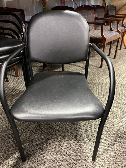 Chair Stationary, padded, black vinyl