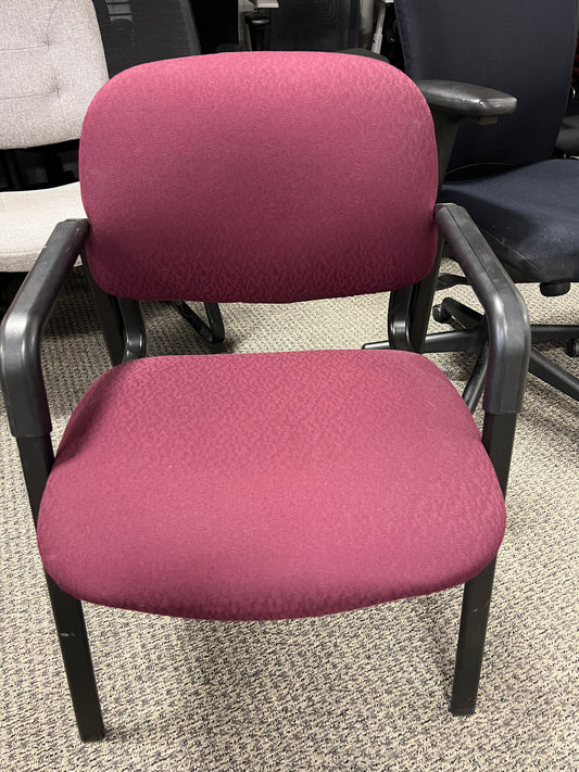 Chair: Stationary Chair black frame, dark red fabric