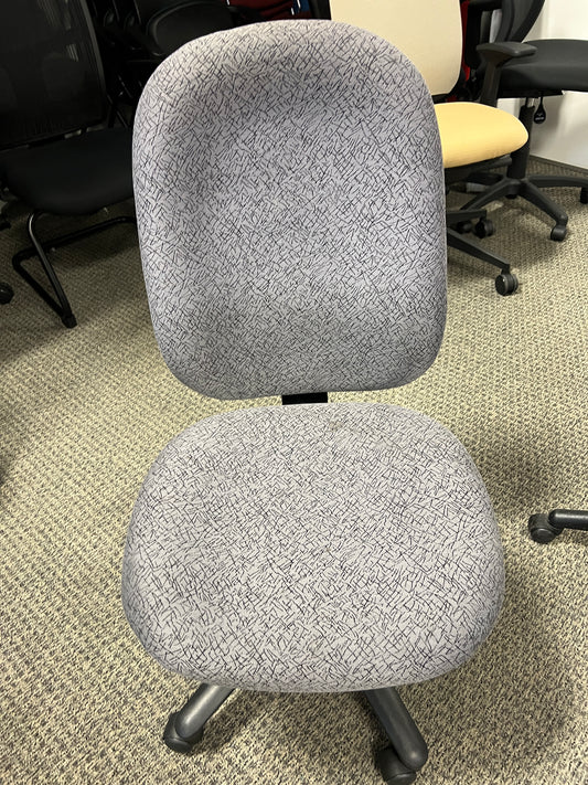 Chair: Task chair on casters, gray fabric