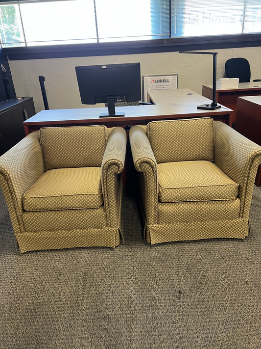 Chair: Club chair yellow fabric