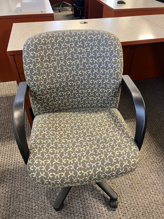 Chair:Task chair on casters pale olive with black frame