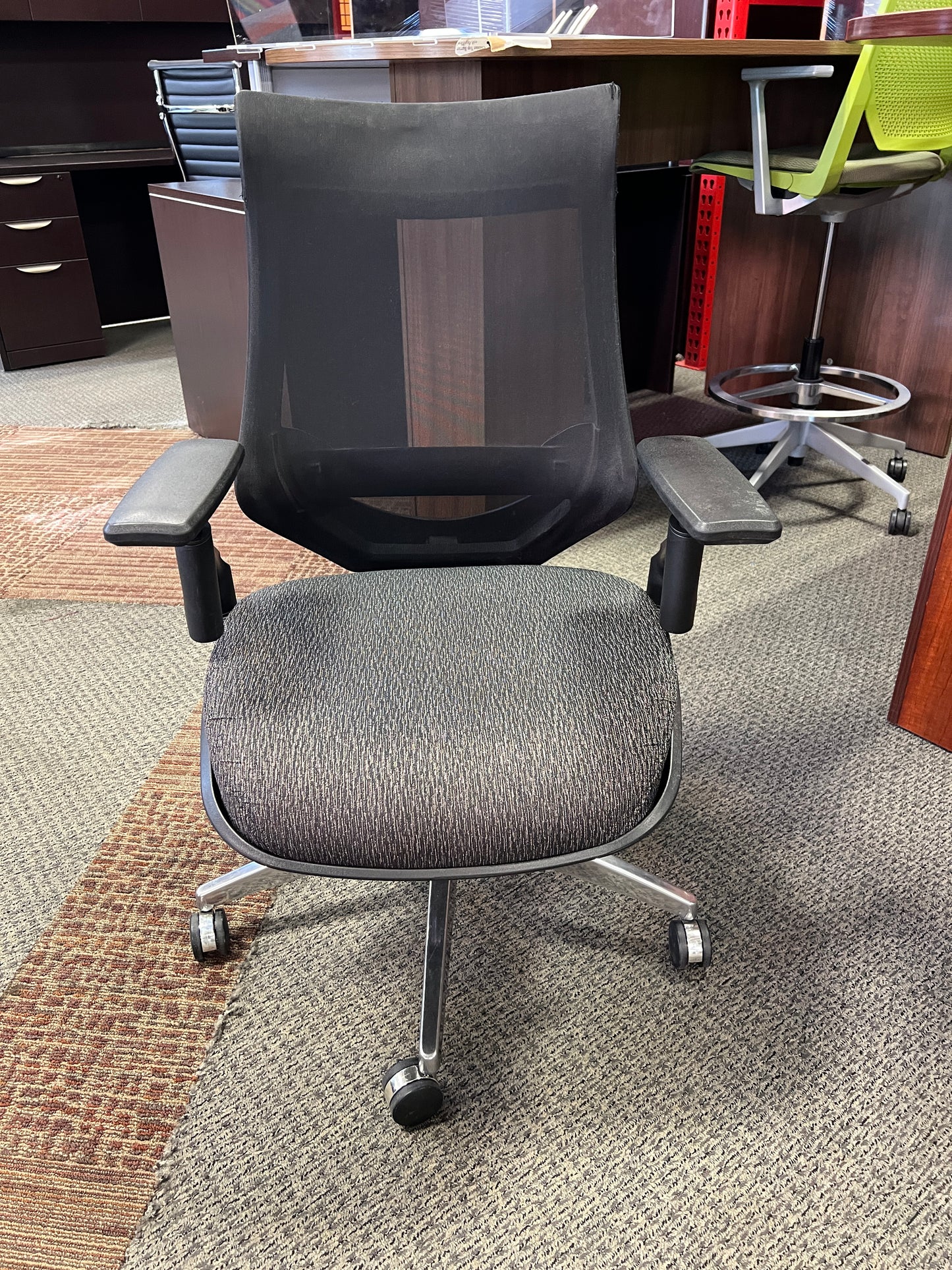 Chairs: Task chair on metal casters. New  seat.