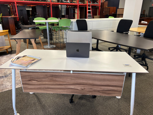 Desks: White laminate desk