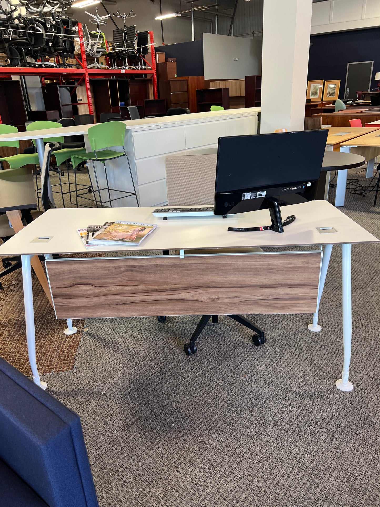 Desks: White laminate desk