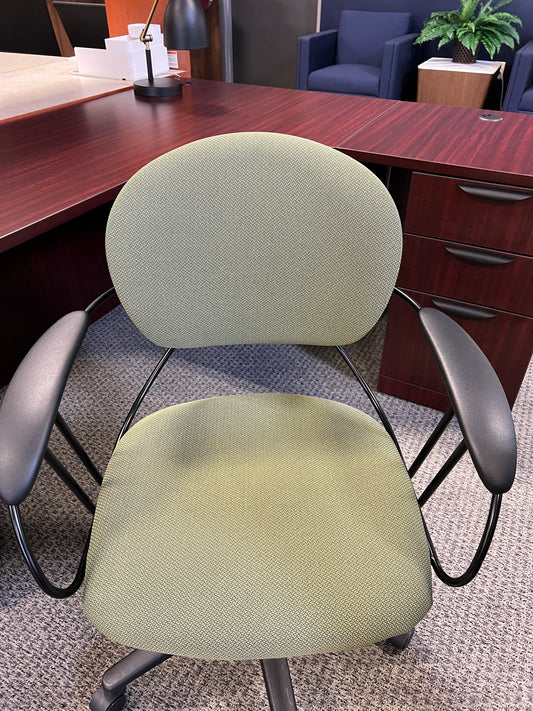 Chairs: Green task chair on casters