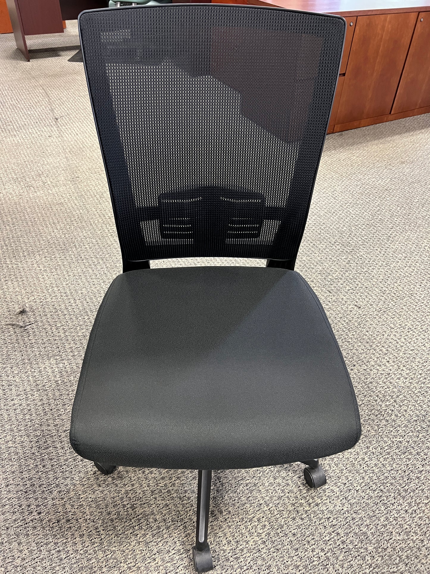 Chairs: Black office chair on casters