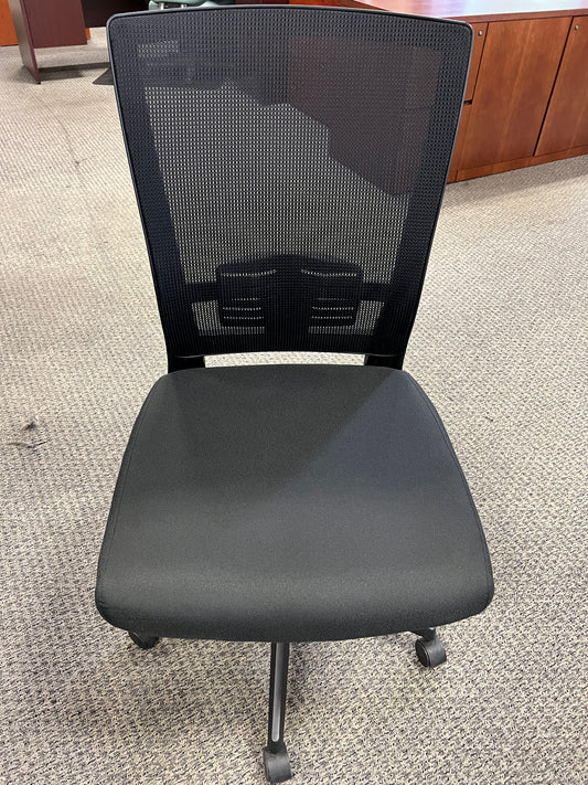Chairs: Black office chair on casters
