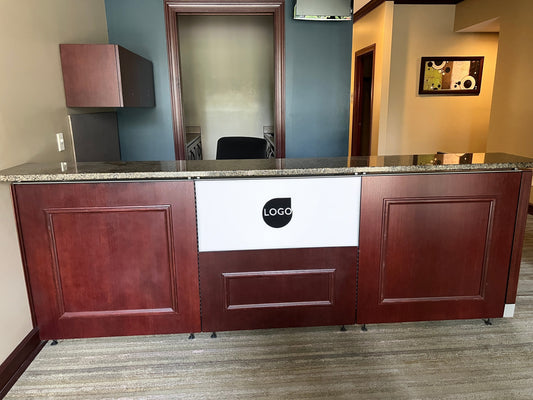 Reception desk Granite top and LOGO display