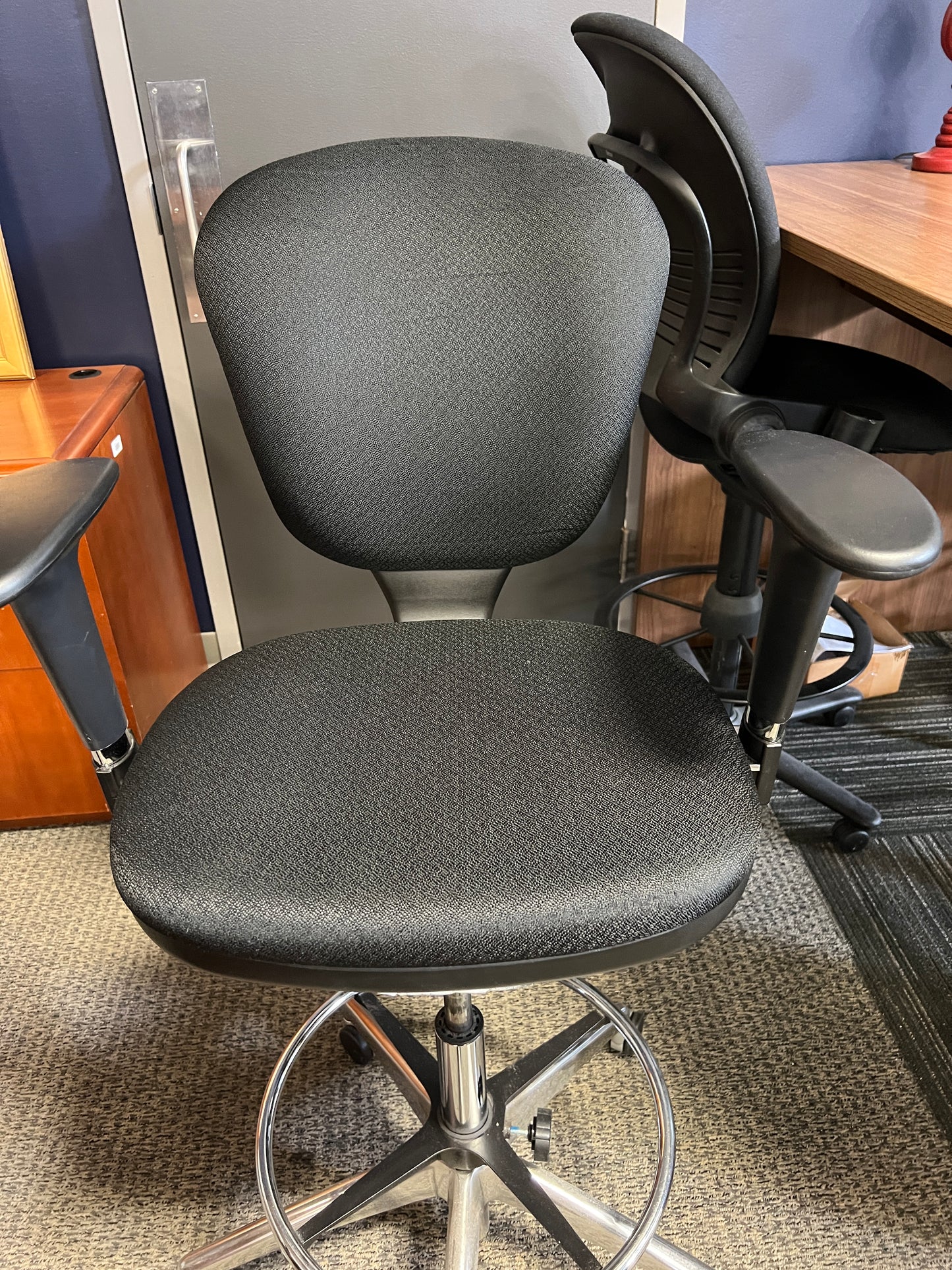 Chair: Big and Tall Black bar height chair