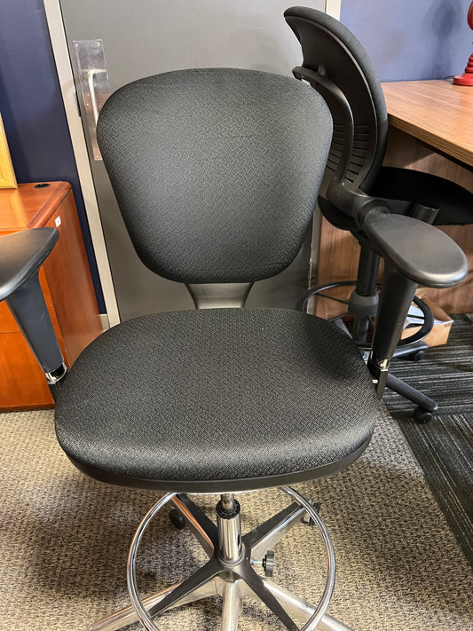 Chair: Big and Tall Black bar height chair