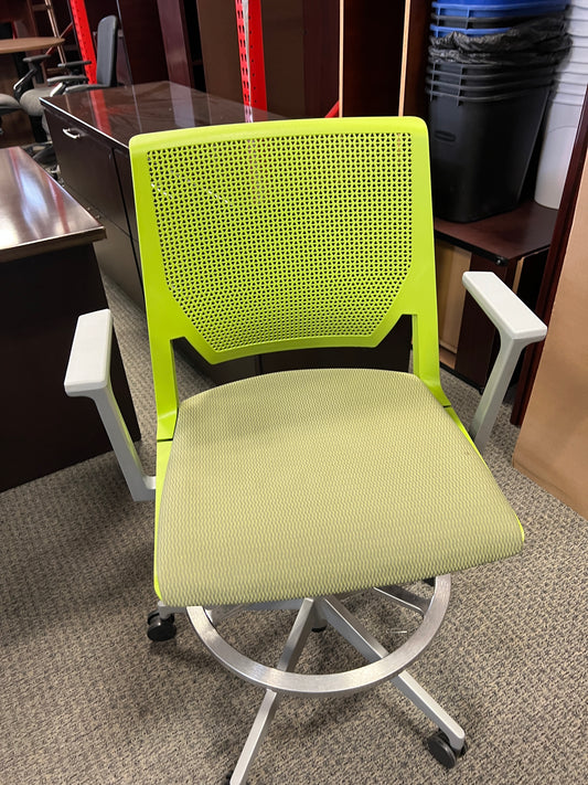Chairs: Lime green task chair on casters