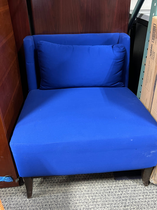 Chairs :Blue armless lounge chair