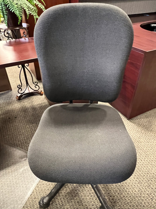 Chairs: Gray task chairs with casters