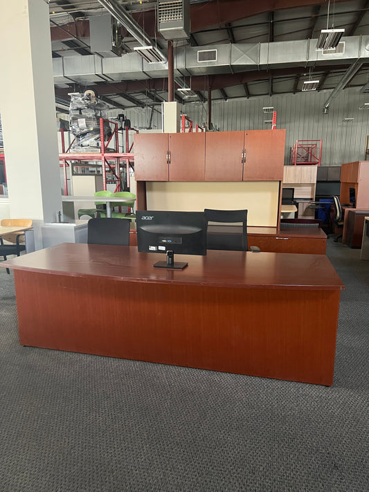 Desks Large bow front with hutch