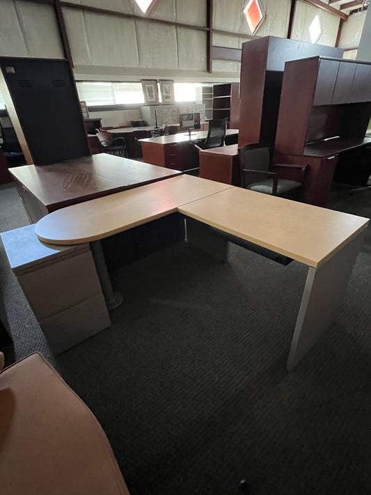 Desk small l shaped desk with round return