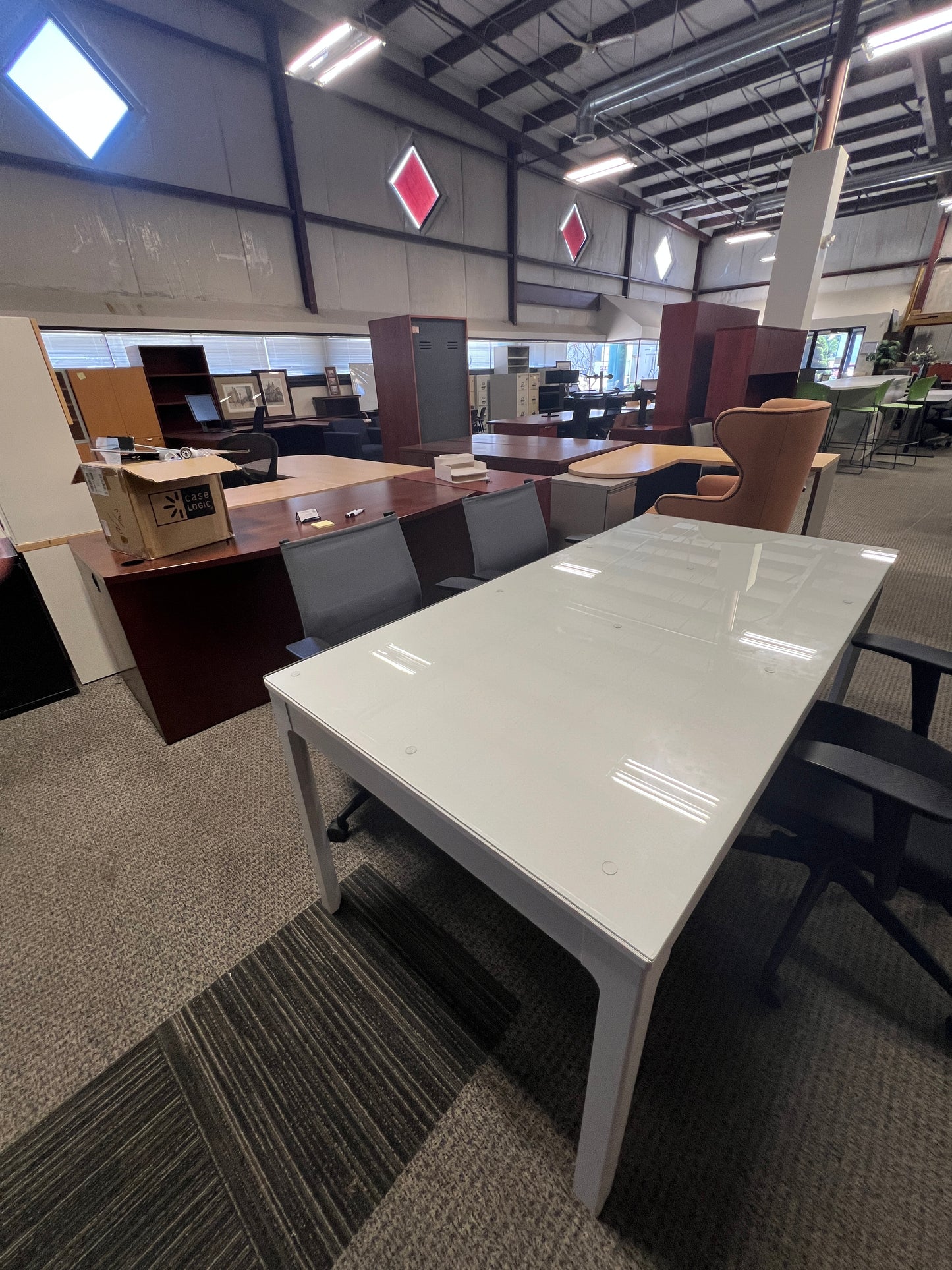Conference table with glass top