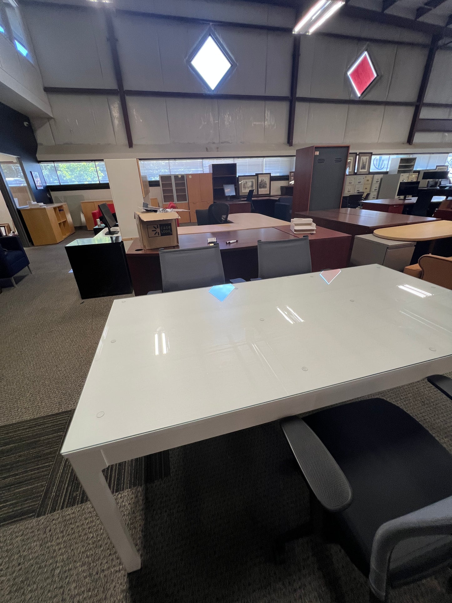 Conference table with glass top