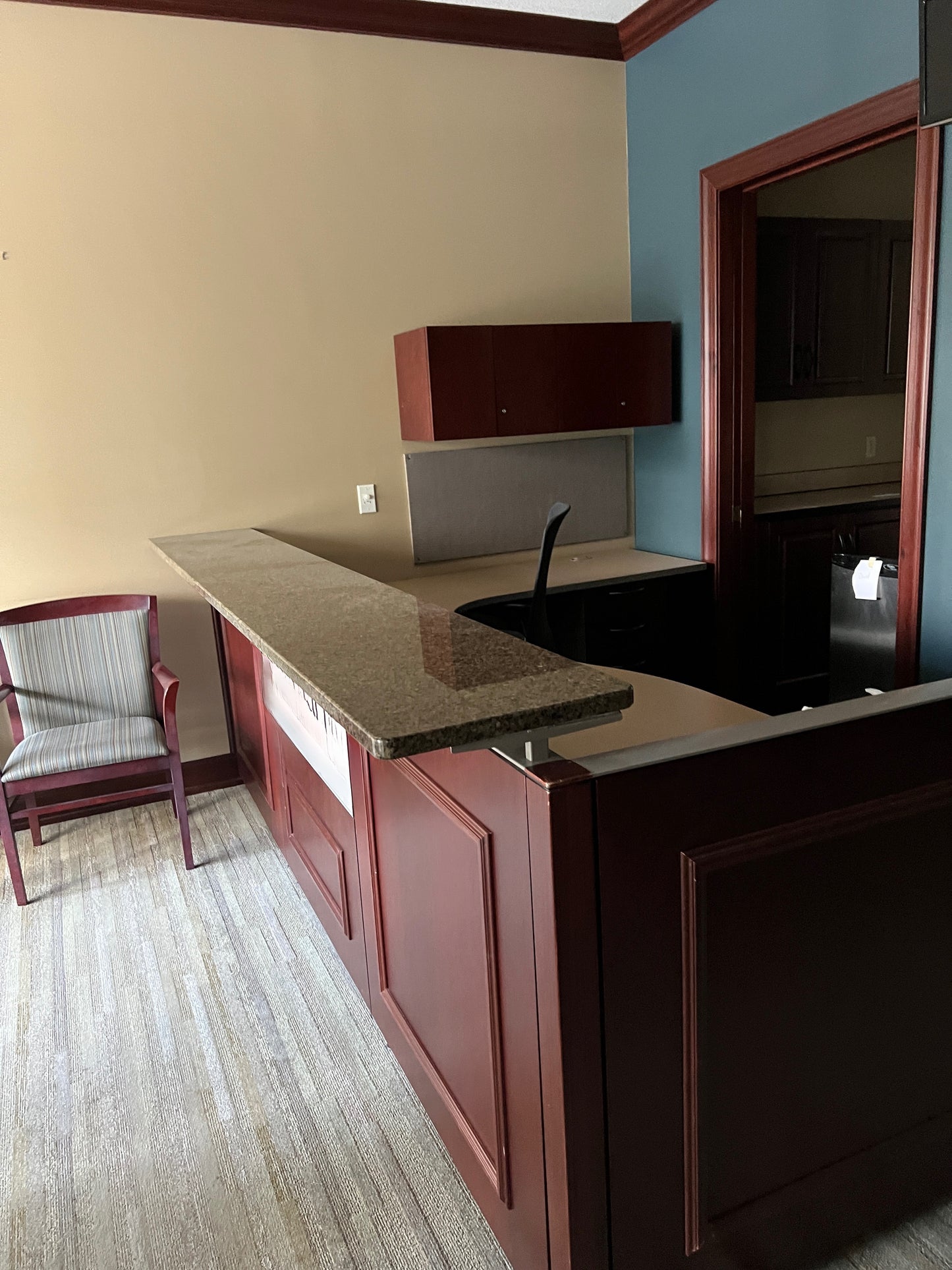 Reception desk Granite top and LOGO display